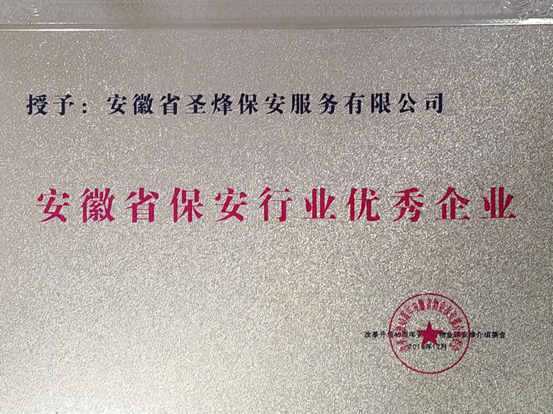 安徽省保安行业优秀企业